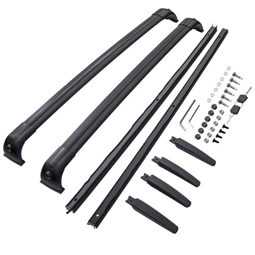Extended roof rack rails - rack, black