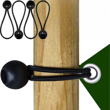 BLACK 6"-10" BUNGEE BALLS Strong Elastic Shock Cord Tarp Loop Cover Boat Ties