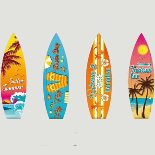 Surfboard wall decor set - wall,