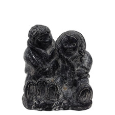 Vintage Wolf Original Inuit Sculpture Handmade Canada Soapstone Pre-Owned Used 