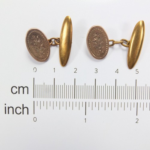 Antique gold front cufflinks - gold,