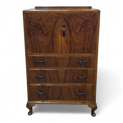 Antique walnut linen cabinet - antique,