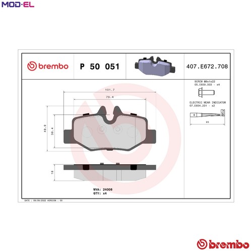Brake pad set disc - set, p