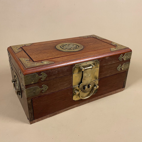 Vintage oriental wooden box - vintage,