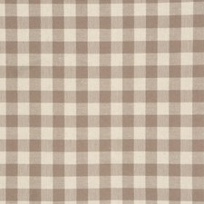 Gingham Check Beige Fabric Curtain Crafts Cushions Upholstery per metre