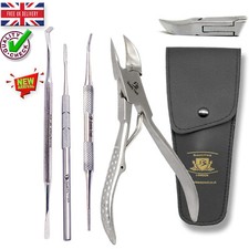 Professional Toe Nail Clippers Black File Ingrown Toenail Tools For Thick Nails