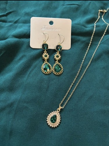 Emerald green and gold colour - green,