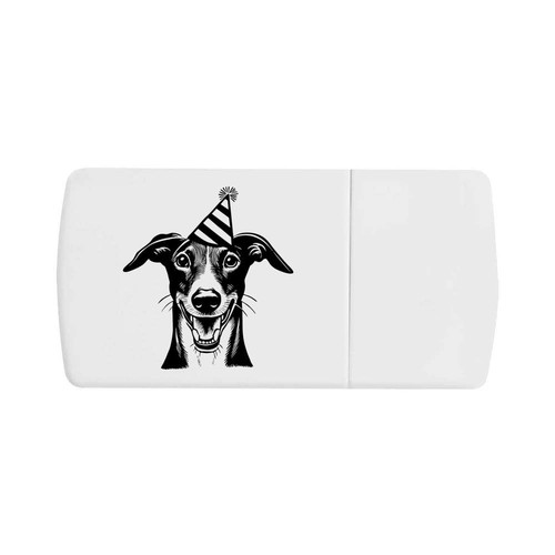 Happy whippet wearing - 'happy,