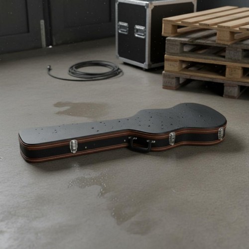Wooden bass guitar case - wooden,
