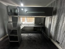 Bed With built In desk - Grey