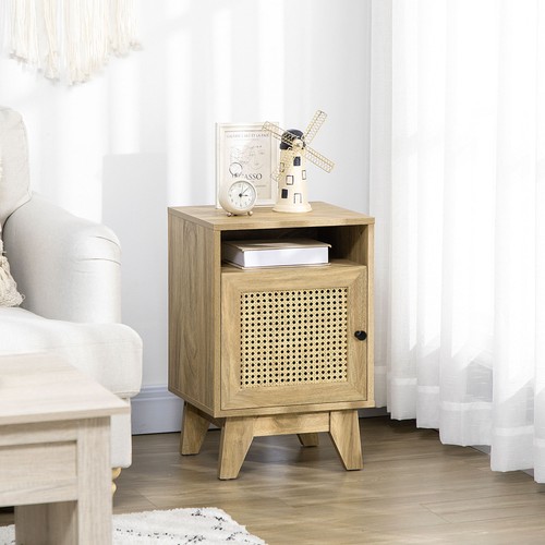 Homcom bedside table rattan - bedside, table,