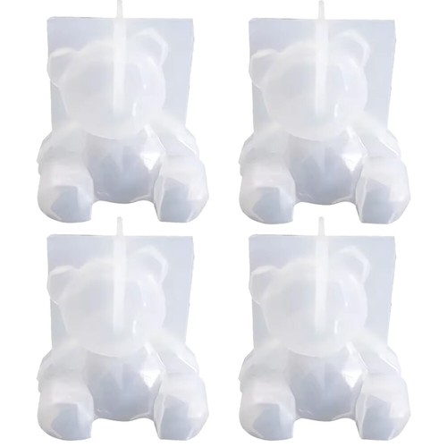 4pc teddy bear silicone - 3d,