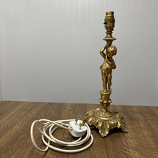 Spanish Reproduction Gilded Cherub Table Lamp In Full Working Order