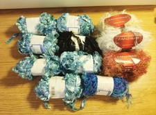 Lot of Fluffy and Sparkly Yarn. 11 Balls of Yarn Inc. Sirdar Zanzibar & More