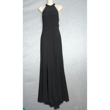 XSCAPE Black Halter Maxi Dress