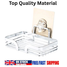 Soap Dish Wall Mounted Soap Holder Stainless Steel Rack Bathroom Self-Adhesive