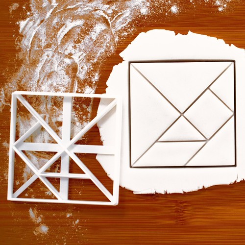 Square tangram cookie - tangram, cutter