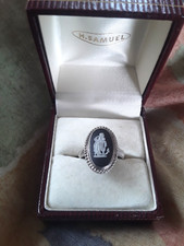 SILVER RING LADIES WEDGWOOD BLACK SETTING STERLING SILVER