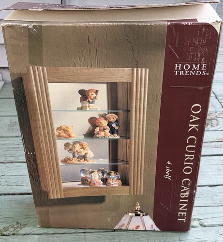 Oak wood curio - oak, shelf