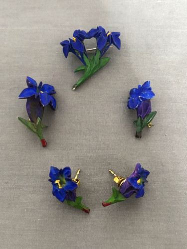 Vintage alpine gentian - vintage,