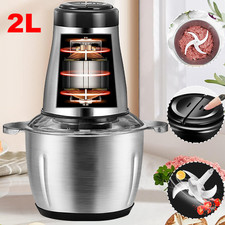 2L Electric Chopper Food Processor Multi Blender Meat Grinder Vegetable Mixer UK