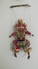 Sri Lanka marrionette puppet, carved wood, handpainted, scary. VG.