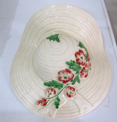Vintage ceramic ladies hat - vintage,