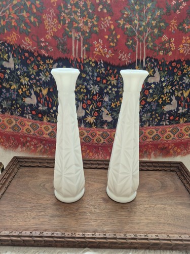 Pair vintage white milk - pair, of