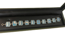 MEKA of DENMARK STERLING SILVER BLUE ENAMEL CHARM BRACELET. OFFER