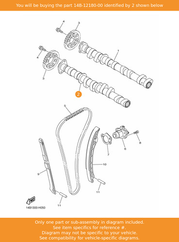 Yamaha camshaft assy - camshaft, 2