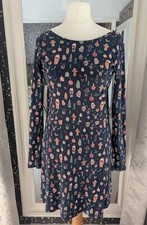 Next size 12 Christmas Xmas print dress with low back in Navy - cute and festive
