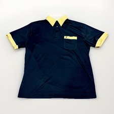 Gabicci Vintage Retro Men’s Black Gold Polo Shirt Large 50s Style Top