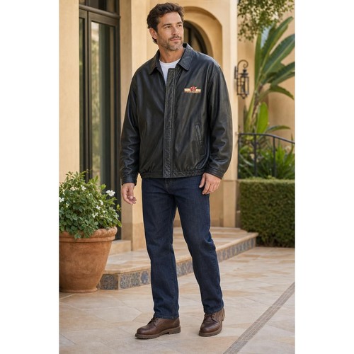 Leather bomber jacket - leather,