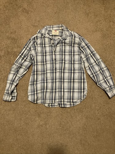 Men large blue levi plaid - large,