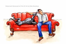 Greyhound Whippet Lurcher art print painting poster - Mounting Options Available