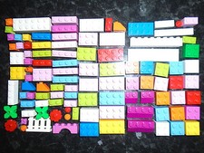 100 Lego Bricks and Pieces In Girls Colours Various Shapes and Sizes