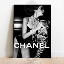 Chanel Panther Glam Wall Art | High Fashion Black & White Print