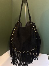 Faux Black Suede Studded