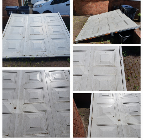 White steel garage - steel, door
