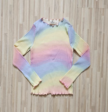 H&M Girls Rainbow Gradient Ribbed Long Sleeve Top 6-8 Years