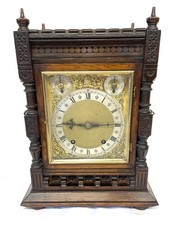 Antique WINTERHALDER W & H Oak  TING TANG Bracket Mantel Clock : WORKING