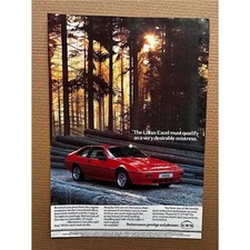 LOTUS EXCEL MEMORABILIA Original motoring press advert from 1984 (approx 20 x 30