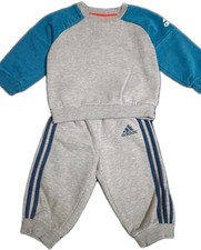 Adidas Baby Boy 2 Piece Tracksuit Sweatshirt And Jogger Set, Age 3-6 Months