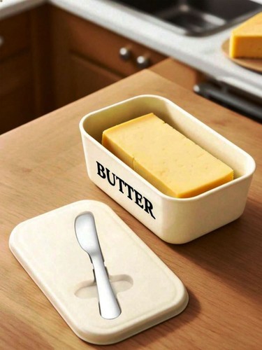 Butter dish with - butter, knife
