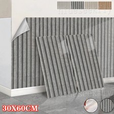 3D Wood Slats Self-Adhesive PVC Cladding Wall Panels for Kitchen Bathroom 60PCS