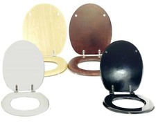 18" MDF UNIVERSAL BATHROOM WC TOILET SEAT QUICK EASY FIT WOODEN STRONG HINGES