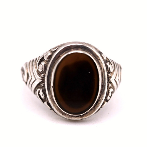 Men ring vintage 830 silver - vintage,