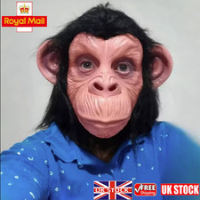Monkey Chimpanzee Latex Mask Animal Halloween Costume Headwear Party Mask