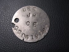 WW2 dog tag - Ex Forgotten