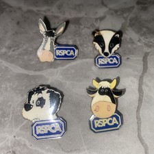 RSPCA  pin badges donkey dog